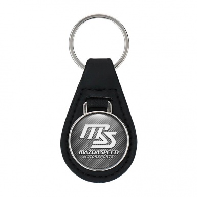 Mazda Motorsport Leather Keychain Light Carbon White Logo