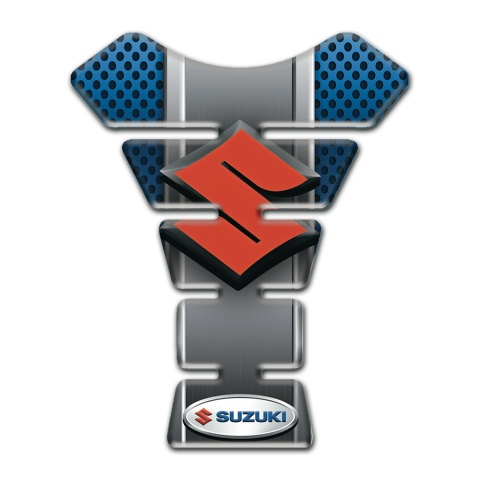Suzuki Tank Protector Model with Perforated Blue Base 