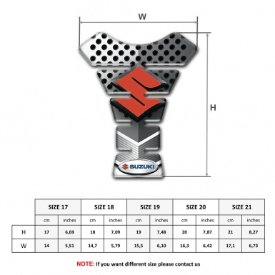 Suzuki Tank Pad Motorbike White Gray Perforated Surface Style 