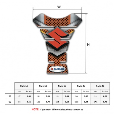 Suzuki Tank Protector Copper Gray Base Design Orange Logo 
