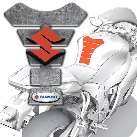 Suzuki Tank Fuse Stone effect Design Orange Logo Style 