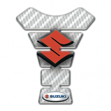 Suzuki Tank Pad Protector White Carbon Edition 