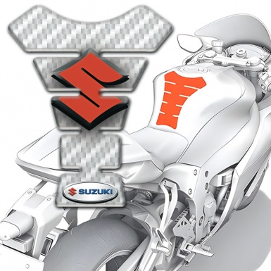 Suzuki Tank Pad Protector White Carbon Edition 