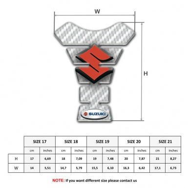 Suzuki Tank Pad Protector White Carbon Edition 