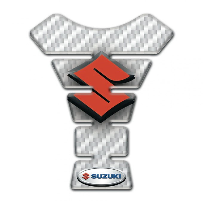 Suzuki Tank Pad Protector White Carbon Edition 