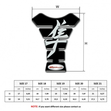 Suzuki Tank Pad Motorbike Black Print Hayabusa Style 