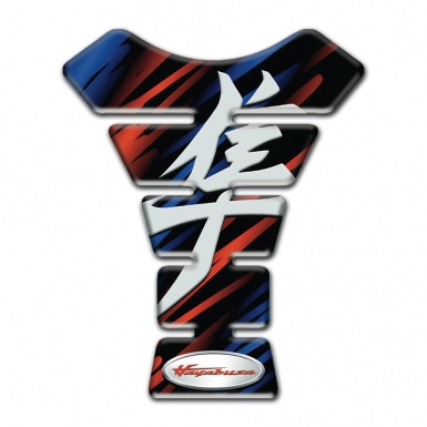Suzuki Tank Pad Protector Black base with red Blue Patterns Base Hayabusa Model 