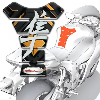 Suzuki Tank Guard Pads Yellow Rhombus Design hayabusa Style 