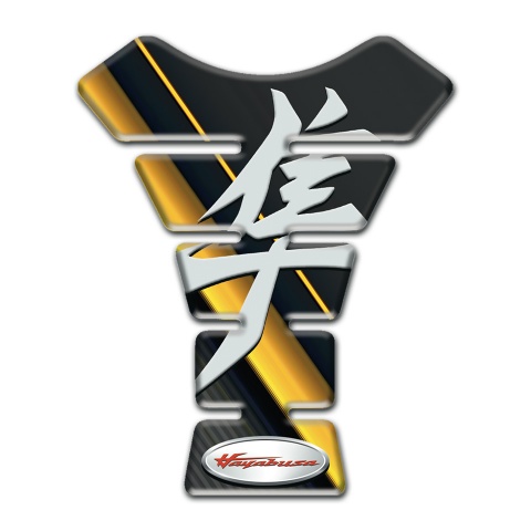 Suzuki Tank Guard Pads Diagonal Yellow Tape Design Hayabusa Style 