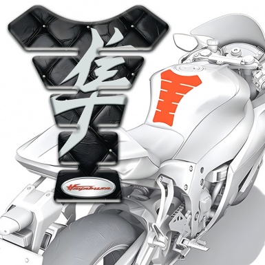 Suzuki Tank Pad Motorbike Black Leather Effect Hayabusa Model 