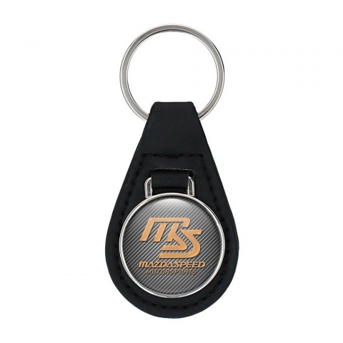 Mazda Motorsport Keyring Holder Leather Carbon Golden Sand Edition