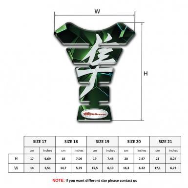 Suzuki Tank Protector Green Diamond Effect Hayabusa Model 
