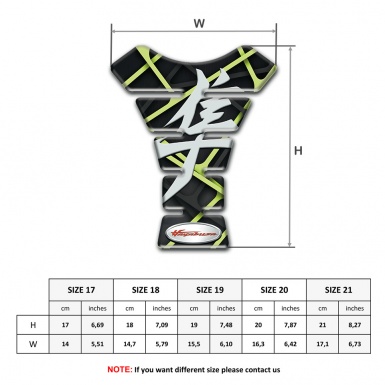 Suzuki Tank Pad Protector  Green Crossed Lines Design Hayabusa Style 