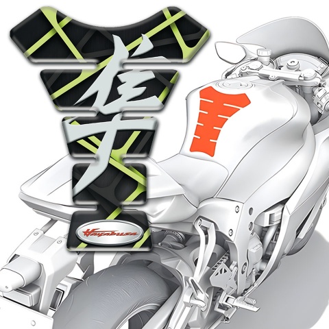 Suzuki Tank Pad Protector  Green Crossed Lines Design Hayabusa Style 