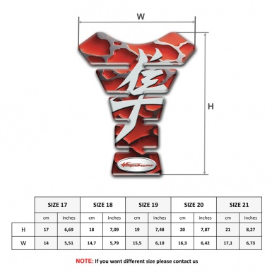 Suzuki Tank Pad Motorbike Red Clouds base Hayabusa Model 