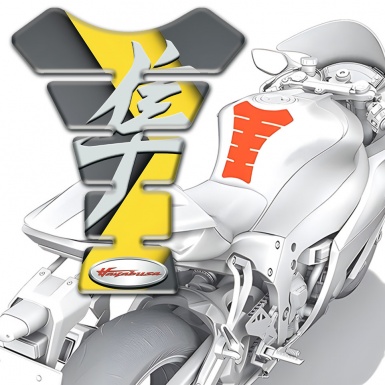 Suzuki Tank Protector Gray Yellow Decoration Hayabusa Design 