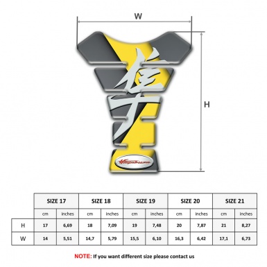 Suzuki Tank Protector Gray Yellow Decoration Hayabusa Design 