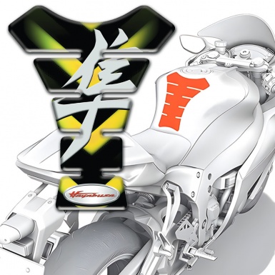 Suzuki Tank Guard Pads Green Yellow V Shape Decoration Model 