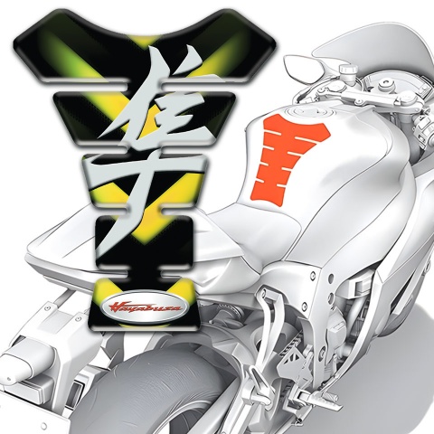 Suzuki Tank Guard Pads Green Yellow V Shape Decoration Model 