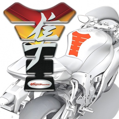 Suzuki Tank Pad Motorbike Fire Colors design Hayabusa Model 