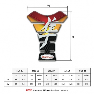 Suzuki Tank Pad Motorbike Fire Colors design Hayabusa Model 