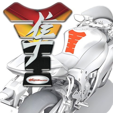 Suzuki Tank Pad Motorbike Fire Colors design Hayabusa Model 