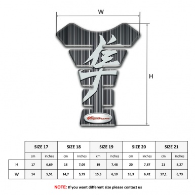 Suzuki Tank Pad Protector Gray with White Stripes base Hayabusa Style 