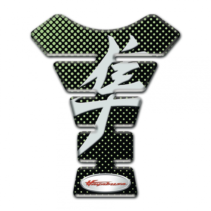 Suzuki Tank Protector Black with Green Dots base hayabusa Model 