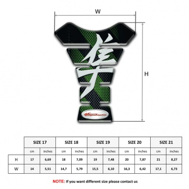 Suzuki Tank Pad Protector Green Diagonal tapes design Hayabusa Style 