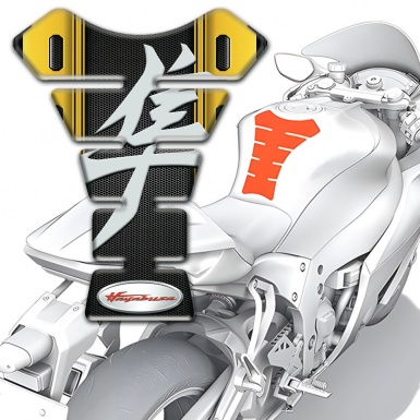 Suzuki Tank Protector Black Yellow Design Hayabusa Style 