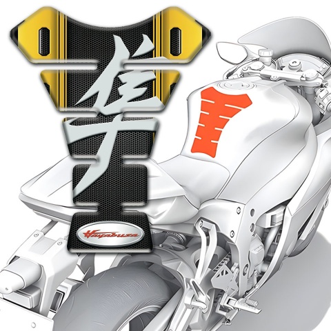 Suzuki Tank Protector Black Yellow Design Hayabusa Style 