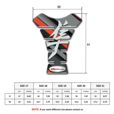 Suzuki Tank Protector Gray Orange Diagonal decoration Hayabusa Model 