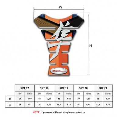 Suzuki Tank Pad Protector Orange Base Motive hayabusa Style 