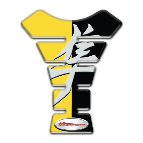 Suzuki Tank Guard Pads Yellow Black Halves base Hayabusa Style 