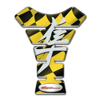 Suzuki Tank Fuse Black Yellow Squares Design Hayabusa Style 