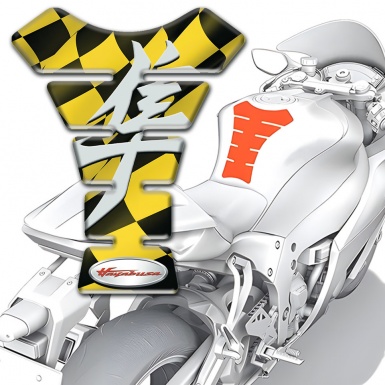 Suzuki Tank Fuse Black Yellow Squares Design Hayabusa Style 