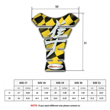 Suzuki Tank Fuse Black Yellow Squares Design Hayabusa Style 