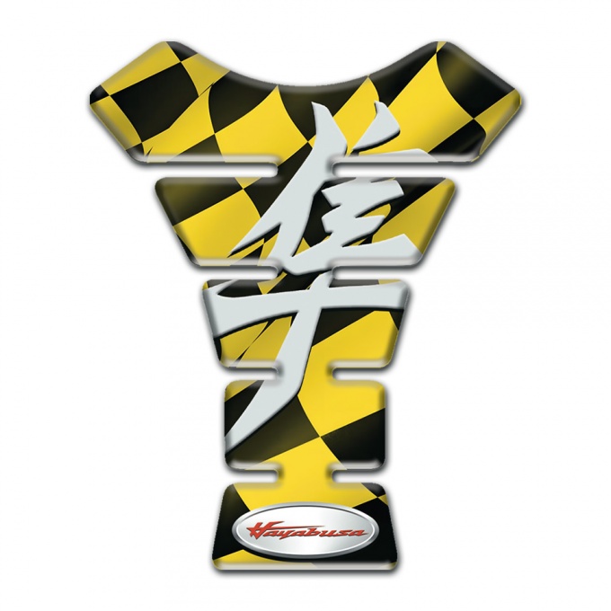 Suzuki Tank Fuse Black Yellow Squares Design Hayabusa Style 