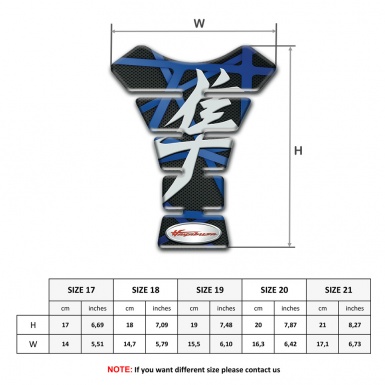 Suzuki Tank Pad Motorbike Black with BlueStripes Base hayabusa Model