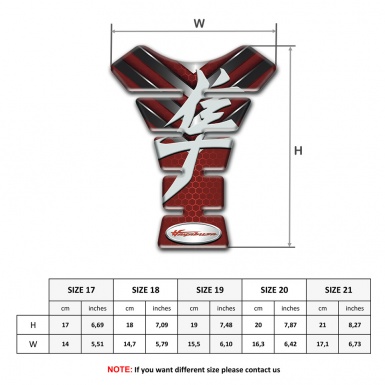 Suzuki Tank Pad Protector Red Base with Nikel Decoration Hayabusa Style 