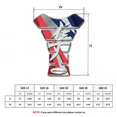 Suzuki Tank Pad Motorbike Colorful Taper Design Hayabusa Style 