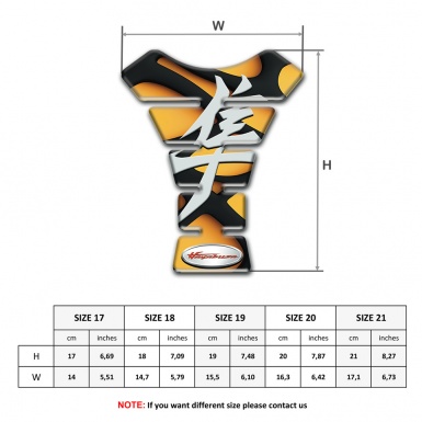 Suzuki Tank Protector Yellow Black Figures Base Hayabusa edition 