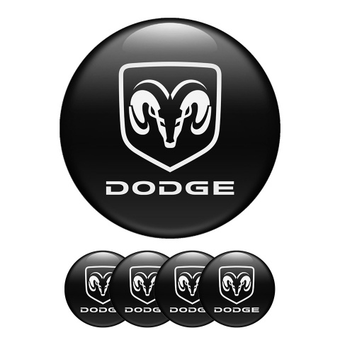 Dodge Domed Stickers Wheel Center Cap Black