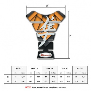 Suzuki Tank Pad Protector Orange Black Design Hayabusa Edition 