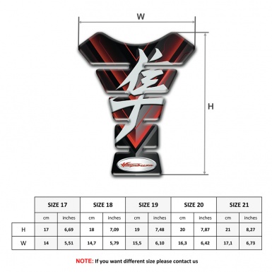 Suzuki Tank Pad Motorbike Black Base with Stylish Red Decoration Hayabusa Edition 