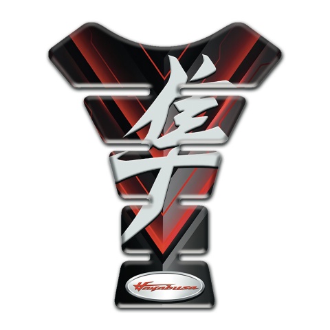 Suzuki Tank Pad Motorbike Black Base with Stylish Red Decoration Hayabusa Edition 