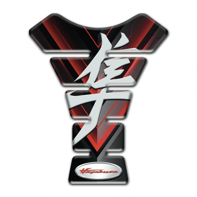 Suzuki Tank Pad Motorbike Black Base with Stylish Red Decoration Hayabusa Edition 