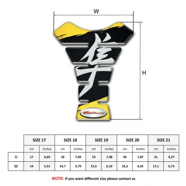 Suzuki Tank Pad Motorbike Black Yellow painting Base Hayabusa Edition 