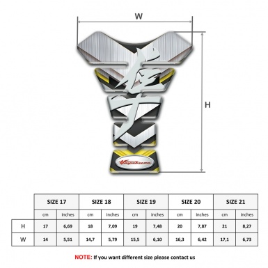Suzuki Tank Guard Pads Silver Yelloe Design Hayabusa Edition