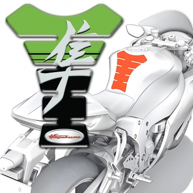 Suzuki Tank Protector Green Black halves Design Hayabusa edition 